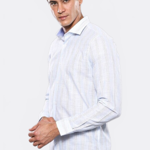 Sky Blue Striped Men's Shirt