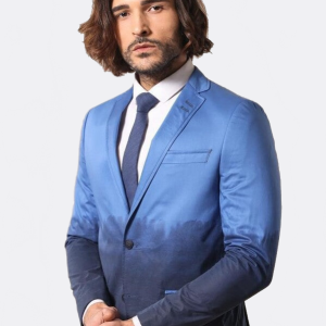Slim Fit Cotton Blue Blazer