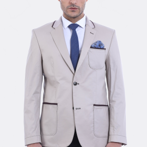 2 Button Bag Pocket Cream Jacket