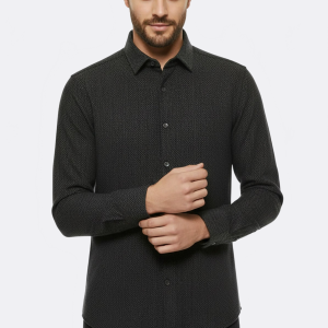 Herringbone Pattern Thick Dark Green Men Lumberjack Shirt