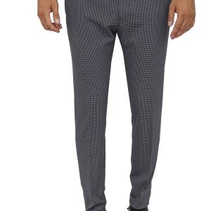 Patterned Slim Fit Dark Grey Men Pants