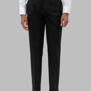 Men's Black High-Waist Regular Fit Pants