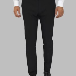 Slim Fit Plain Black Men Pants
