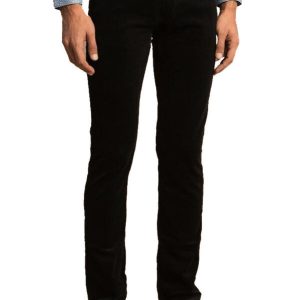 Slim Fit Velvet Black Men Trousers